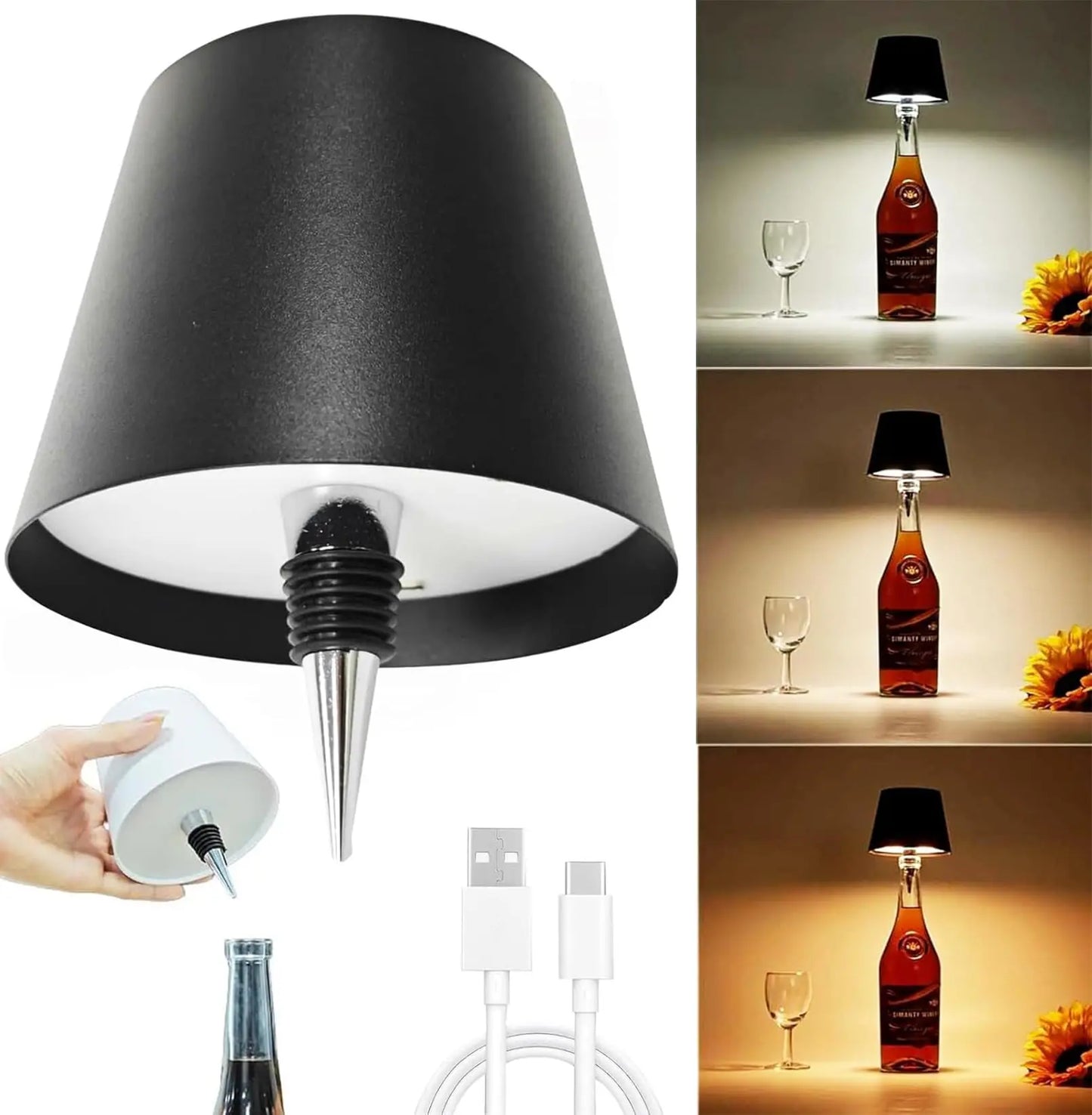 Lampe de bouteille LED rechargeable